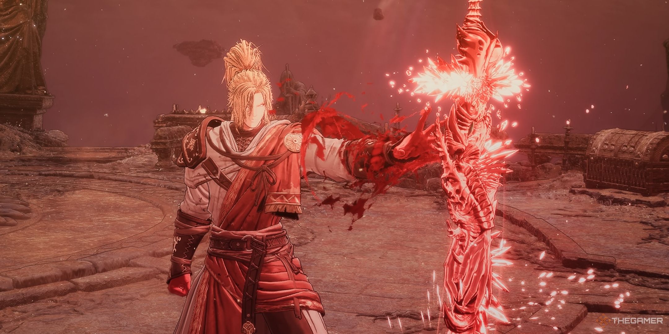 Khazan activating a Blade Nexus in his Cleric armor in The First Berserker Khazan.