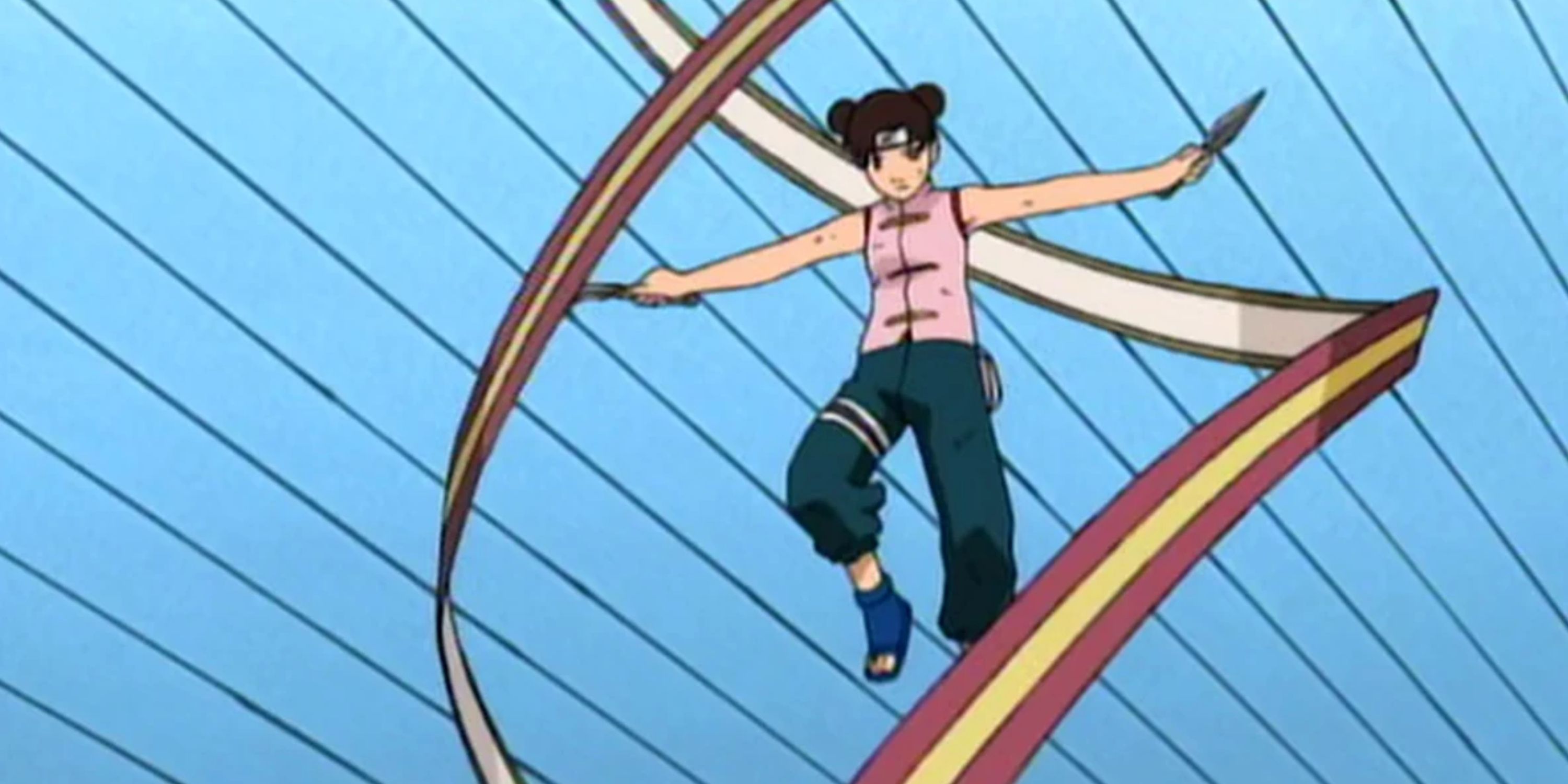Tenten's Twin Rising Dragons jutsu in Naruto