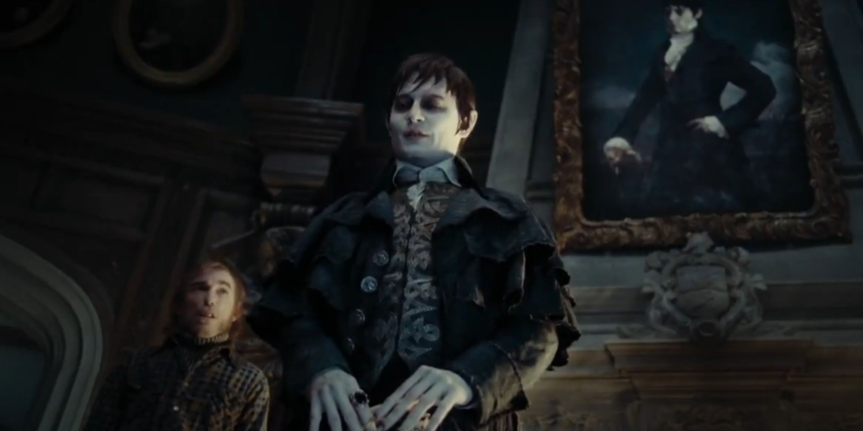 Barnabas Collins stands before his own portrait.