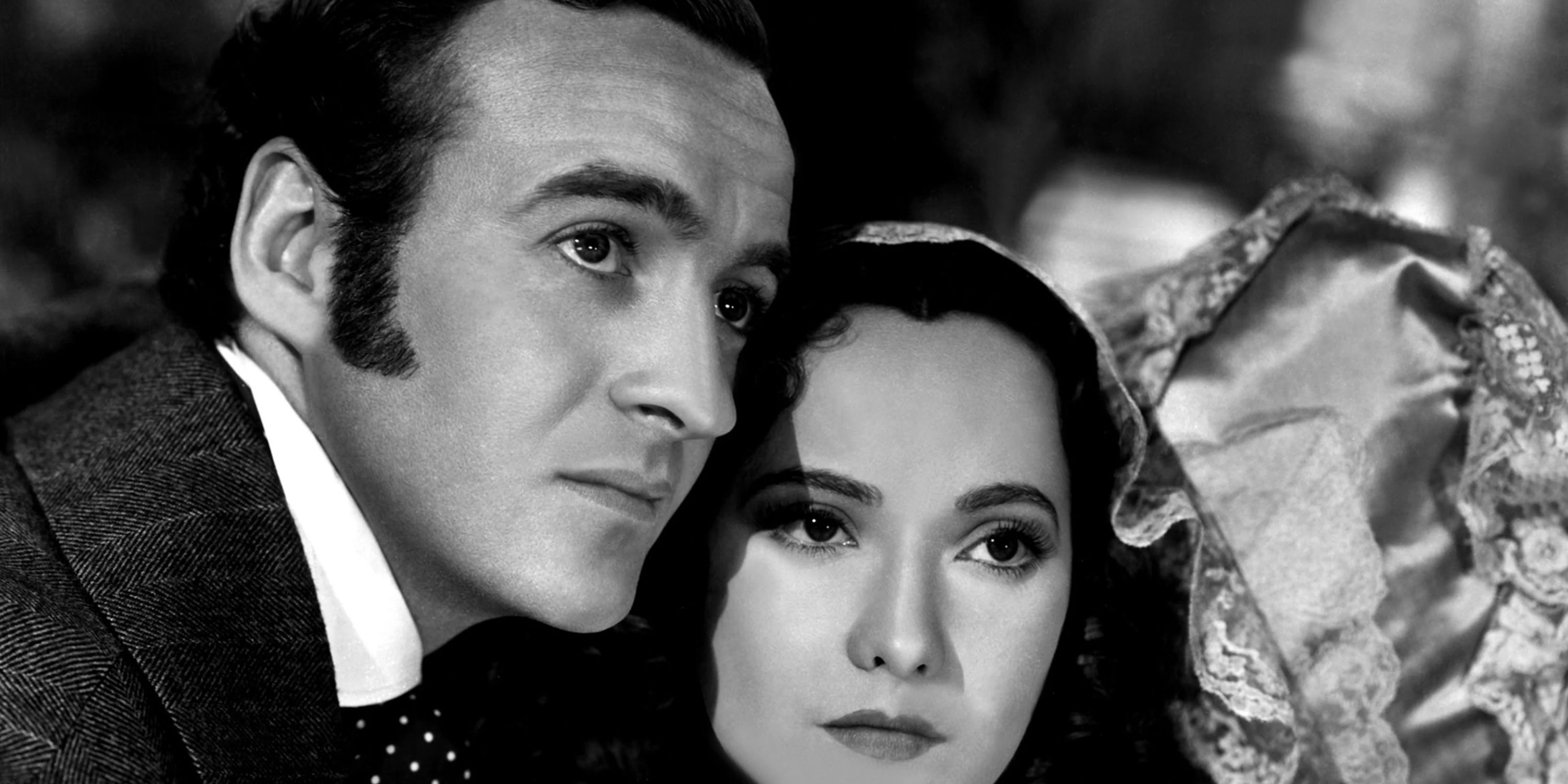 Heathcliff and Catherine Earnshaw in Wuthering Heights, 1939.