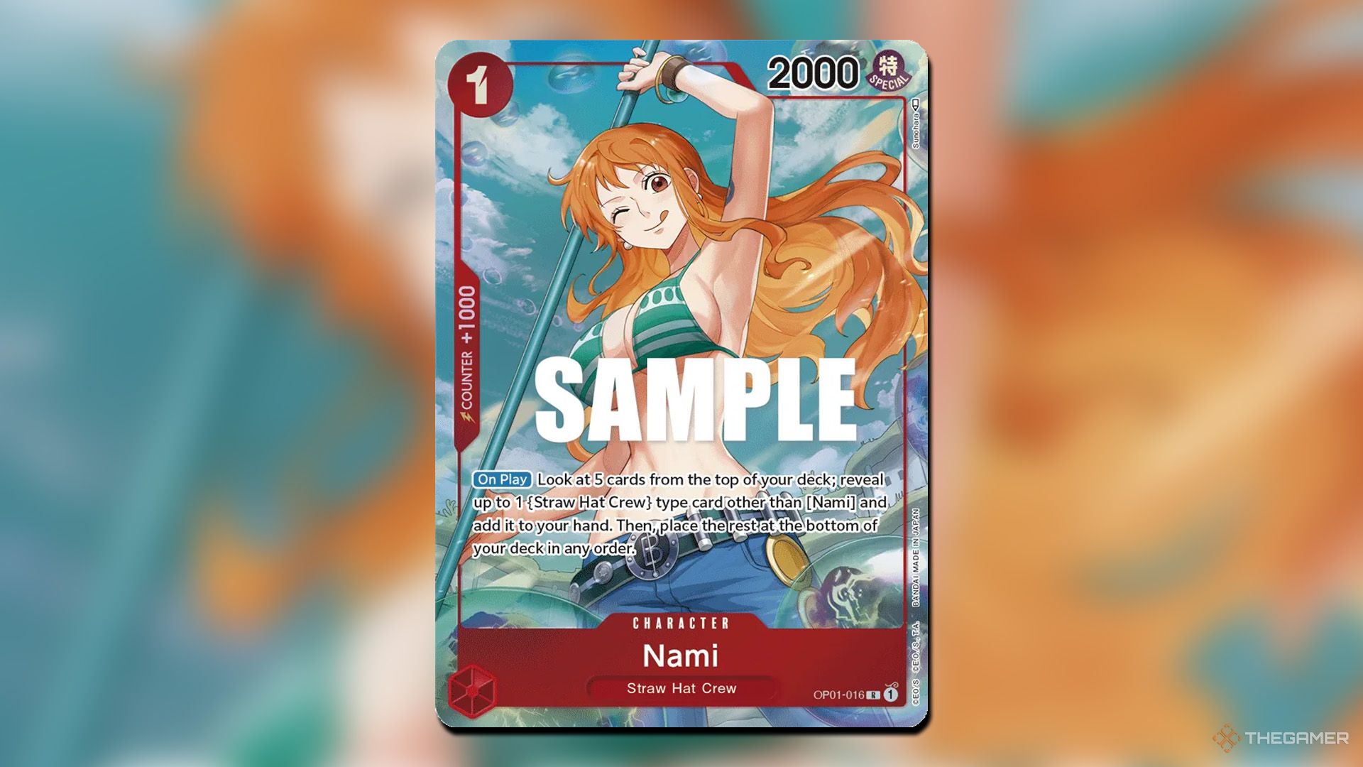 Nami from OP-01 booster in One Piece Card Game.