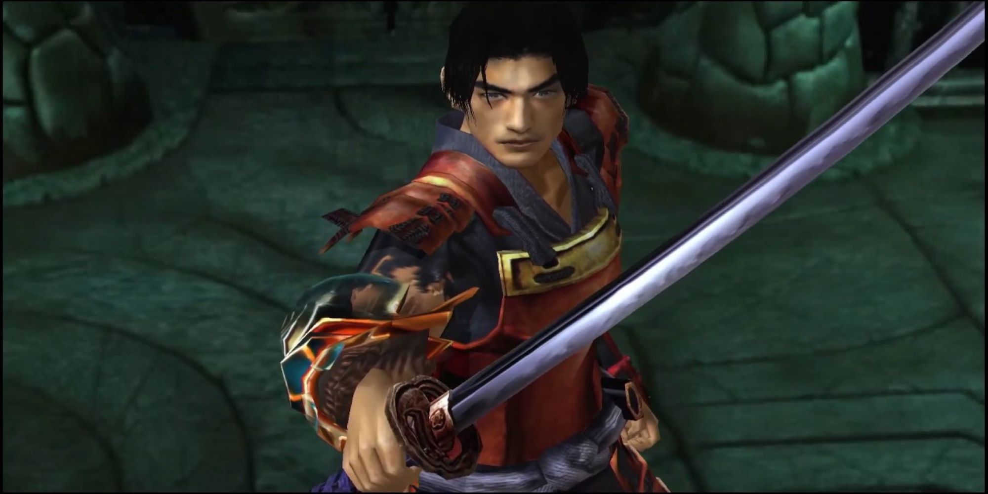 Onimusha Warlords Samanosuke Akechi approaching with the katana