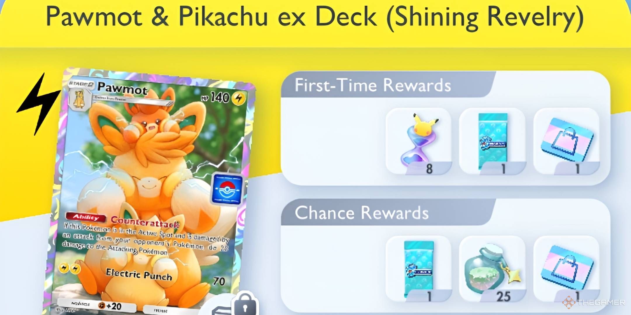 The Pawmot & Pikachu ex Deck banner.