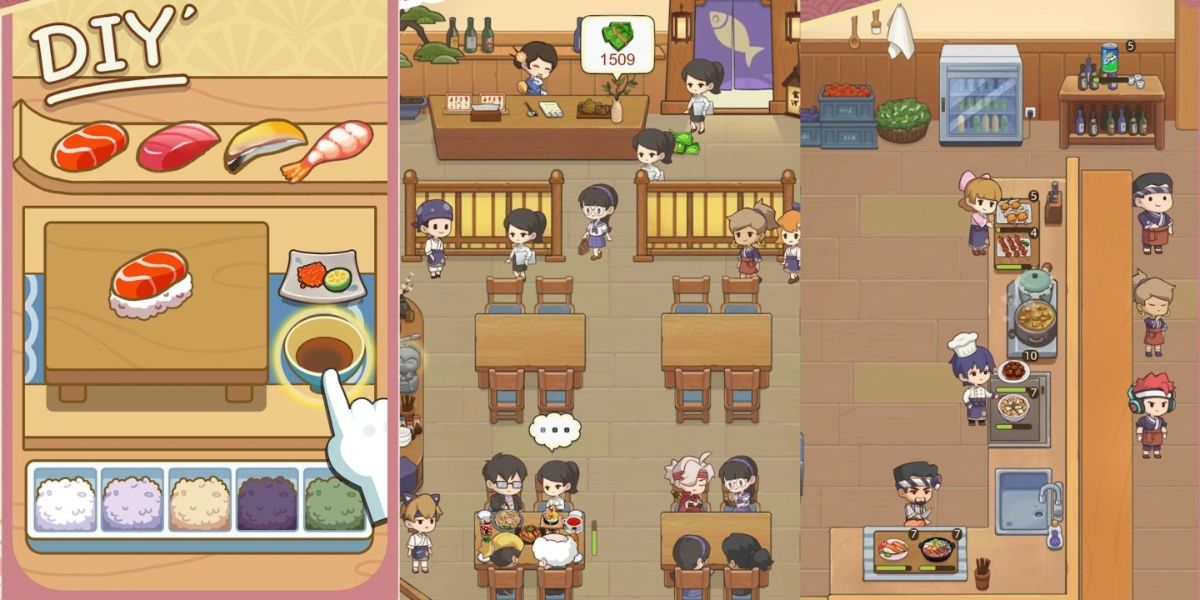 Running your cafe in My Sushi Story.