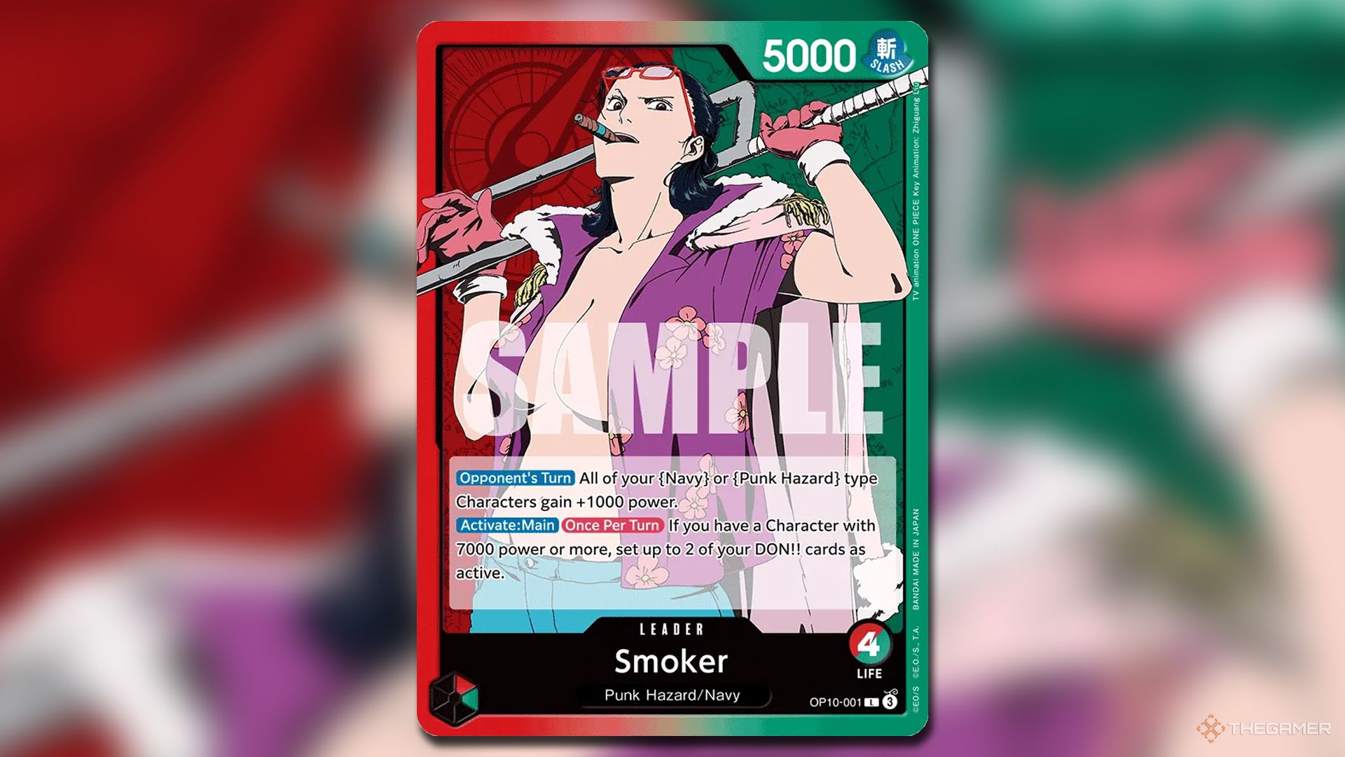 Smoker from the Royal Blood set in One Piece Card Game.