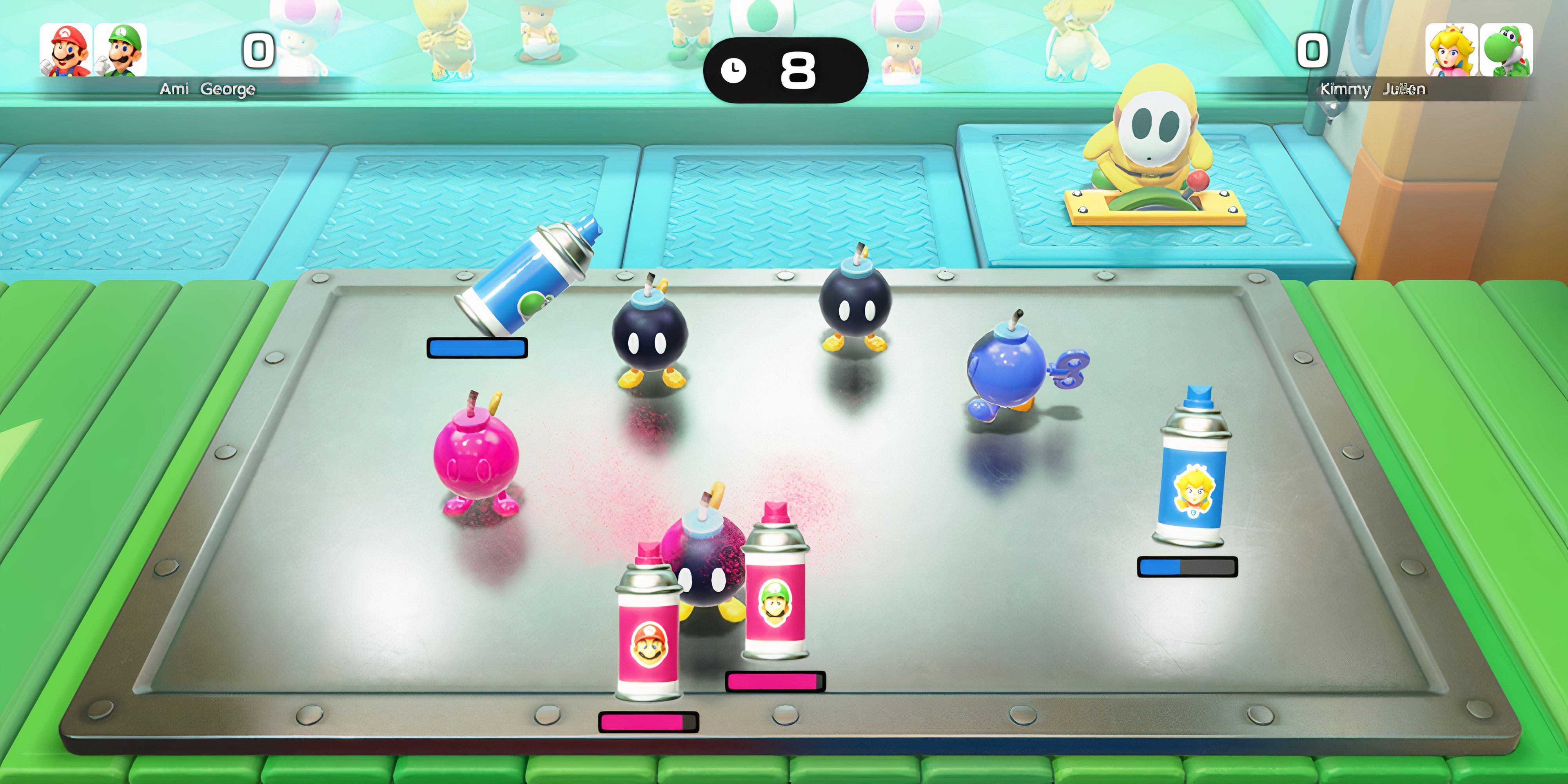 Super Mario Party Jamboree Bobomb paint game
