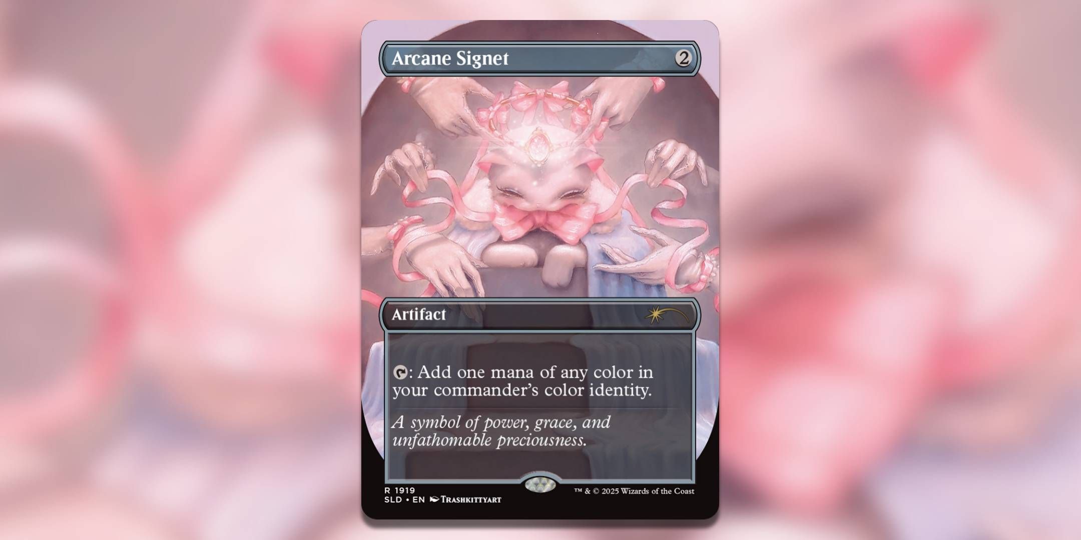 The Magic The Gathering card Arcane Signet foil by Trashkittyart.