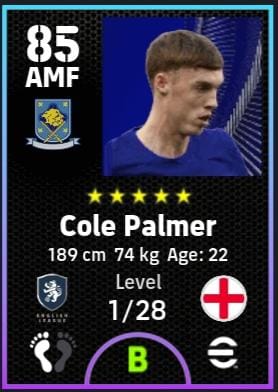 eFootball 2025 Chelsea B Club Selection Palmer