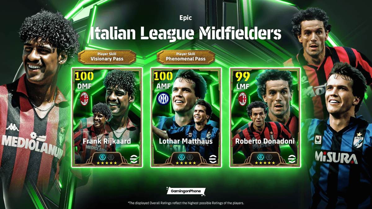 eFootball 2025 Italian League Midfielders Rijkaard, Matthaus, Donadoni