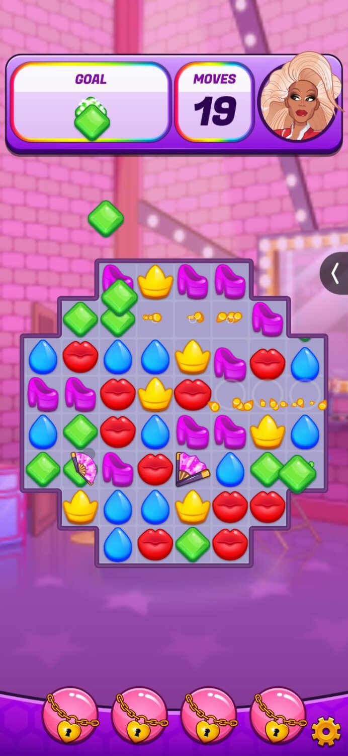 RuPaul’s Drag Race Match Queen match-3 puzzle gameplay