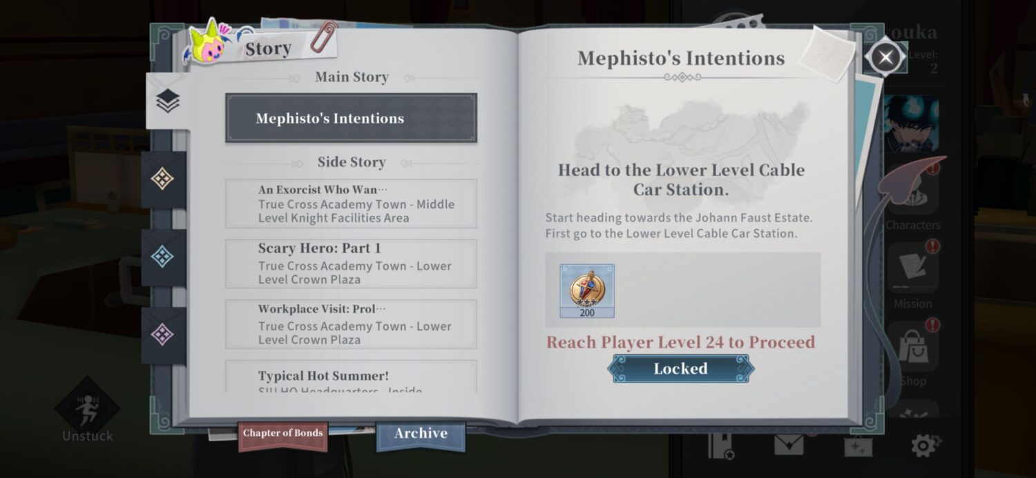 Main Story in AternaVvelt Blue Exorcist AS
