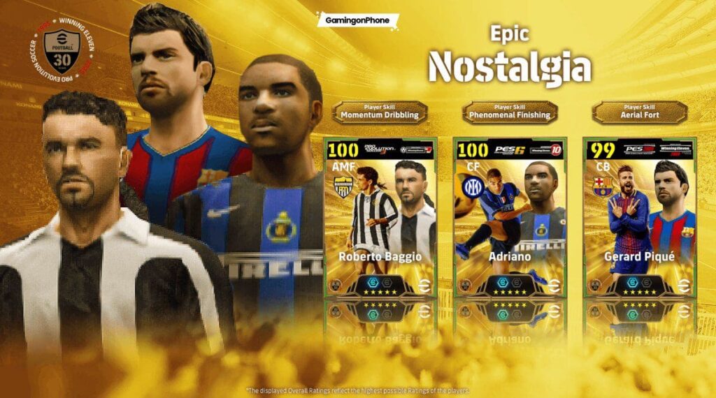 eFootball 2025 Epic Nostalgia Pack, eFootball 2025 Epic Nostalgia Pack Players