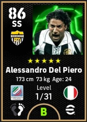 eFootball 2025 Italian League Attackers Del Piero