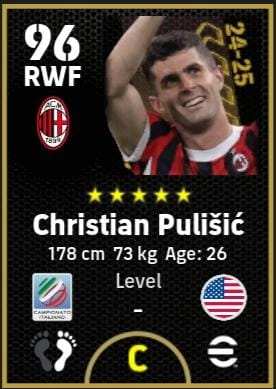 eFootball 2025 POTS Italian League Pulisic