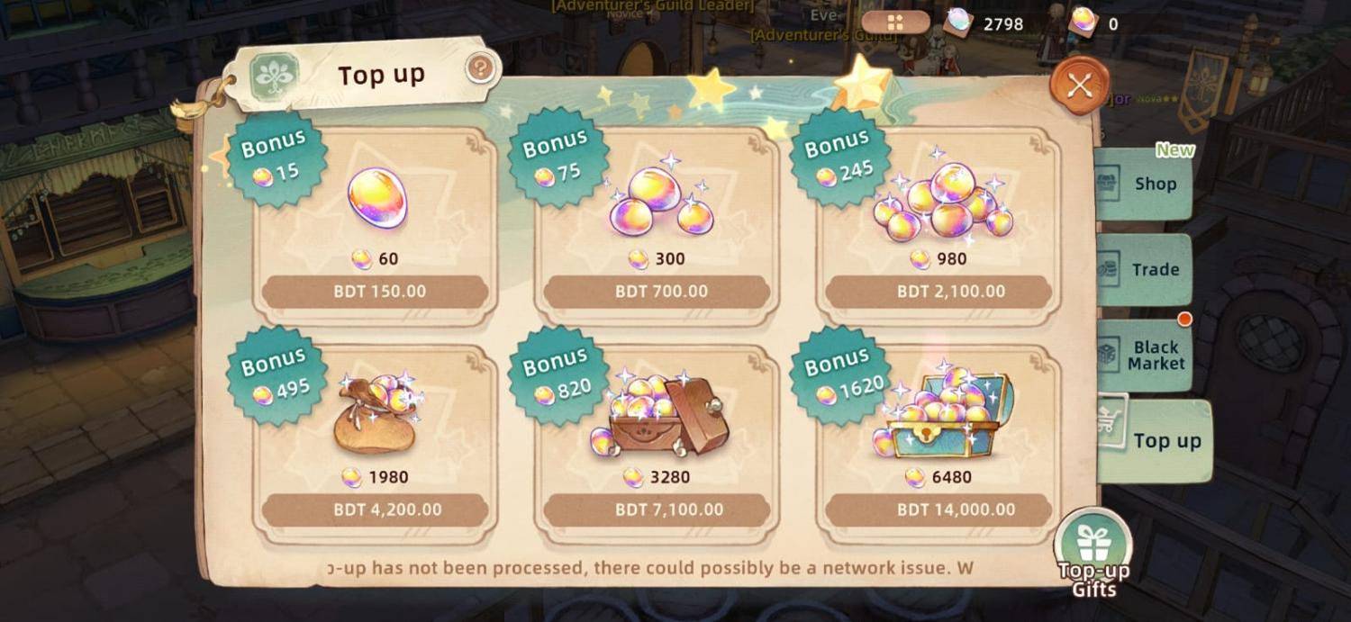 Tree of Savior: NEO Top-up Section