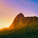 The famous statue Christ the Redeemer atop the mountain Rio