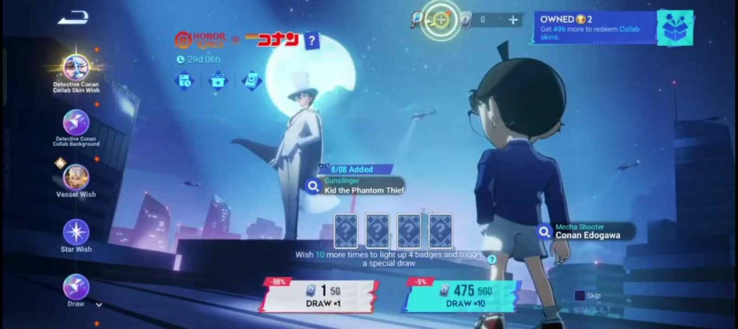 Honor of Kings x Detective Conan Collab Draw event