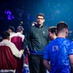 Saksa on stage at The International 2025 in TEam Tundra jacket.