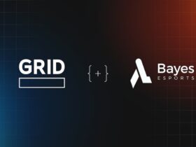 GRID x Bayes Esports announcement image with two company logos