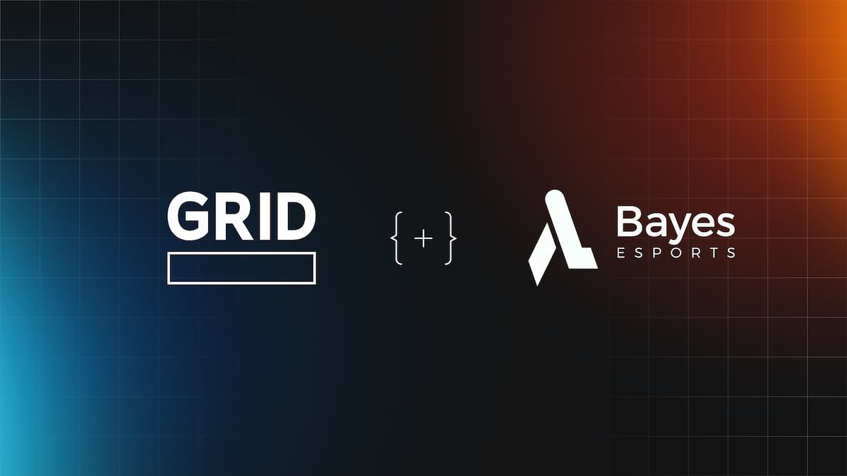 GRID x Bayes Esports announcement image with two company logos