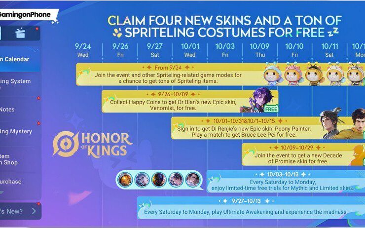 Honor of Kings Spriteling Game Event, HoK Spriteling Event Calendar