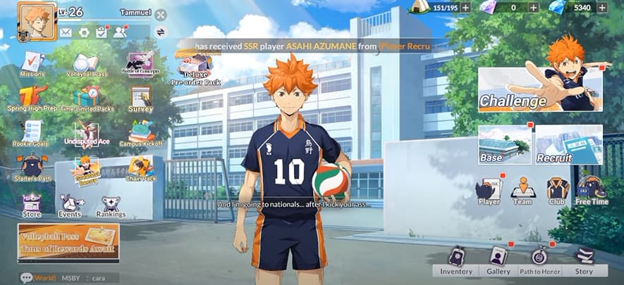 HAIKYU!! FLY HIGH has a simple UI