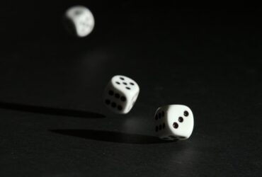 Dice on a black background