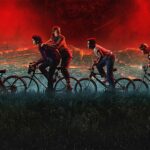 The kids of Hawkins, Indiana riding their bikes in a promo image for Stranger Things season 5