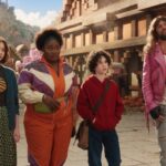 Emma Myers, Danielle Brooks, Sebastian Hansen, and Jason Momoa in A Minecraft Movie