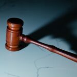 Gavel on a solid surface
