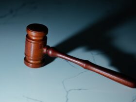 Gavel on a solid surface