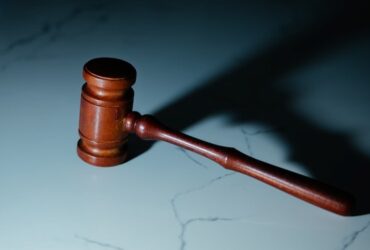 Gavel on a solid surface