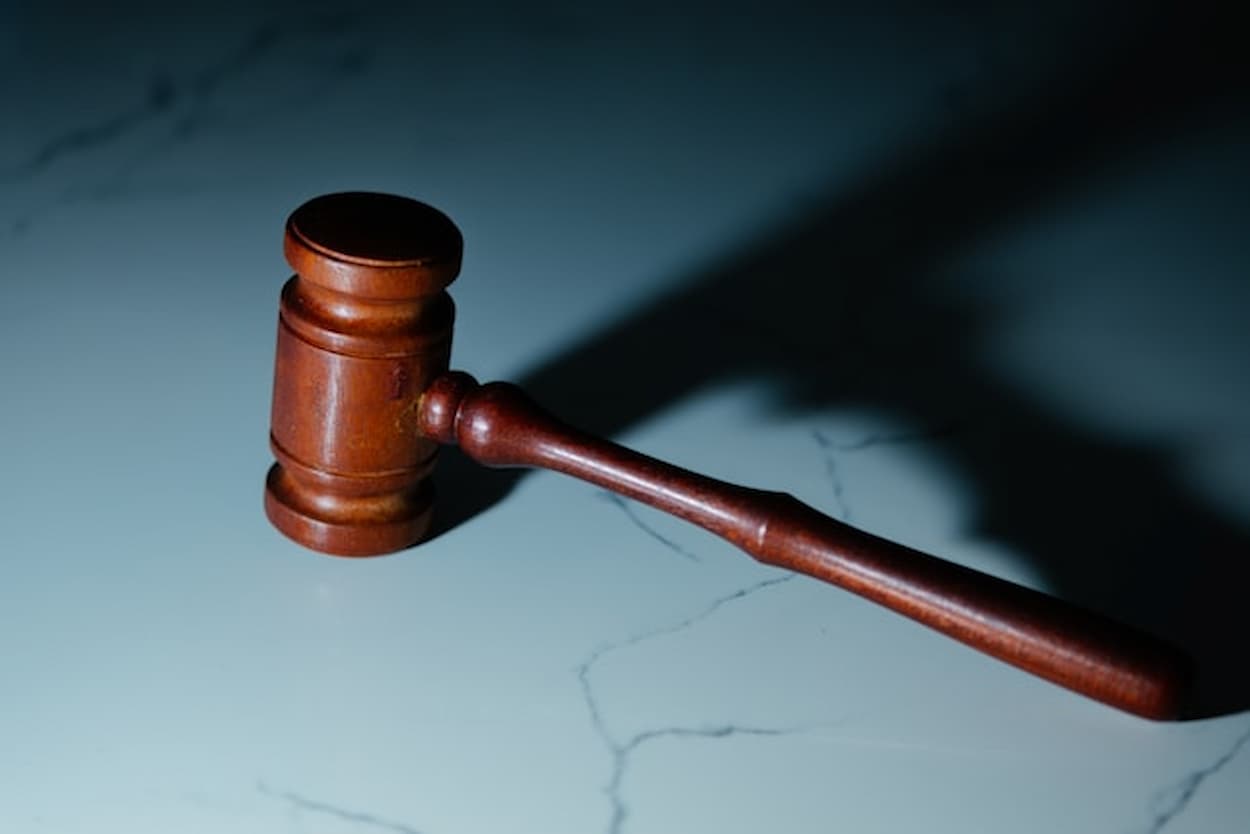 Gavel on a solid surface
