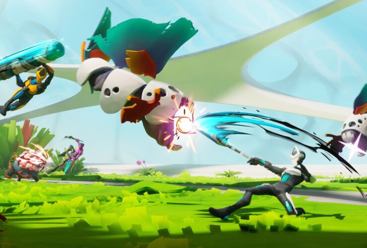 Godbreakers art of two white and black warriors fighting in a green field