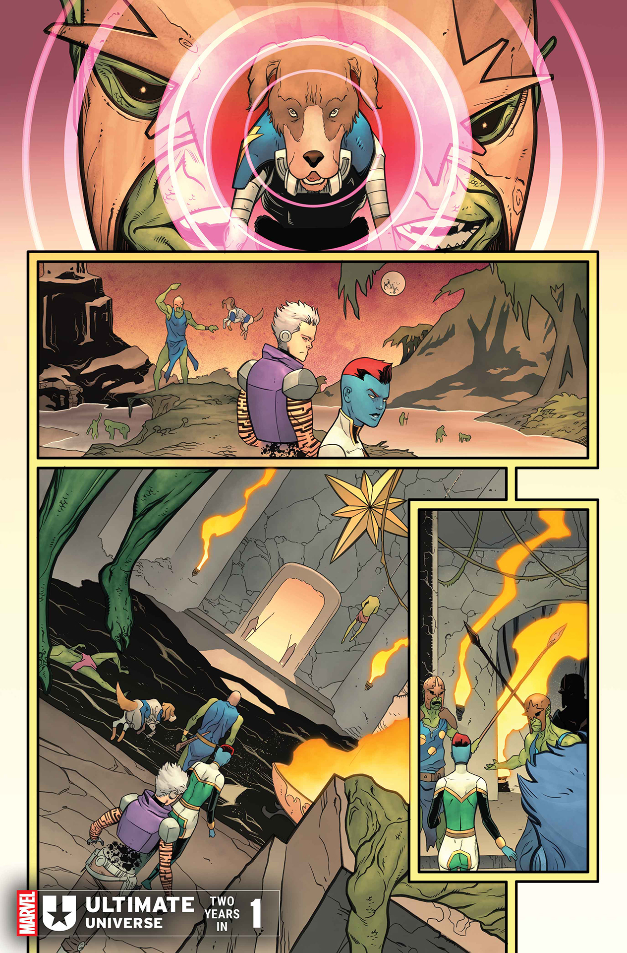 The Ultimate Guardians of the Galaxy exploring an alien world