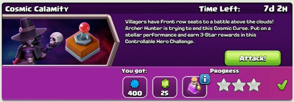 Clash of Clans Cosmic Calamity Challenge Rewards