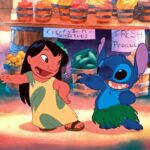 Lilo and Stitch hula dancing during one of the best Disney movies, Lilo &amp; Stitch.