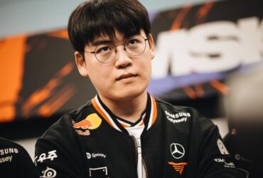 Gumayusi looking serious for T1