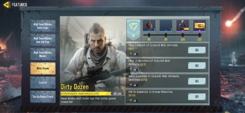 #Event Dirty Dozen | Missions: Complete 3...