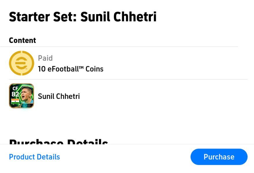 Sunil Chhetri Starter Set in eFootball 2026