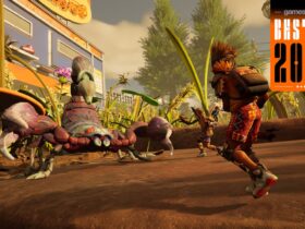 Grounded 2 screenshot showing kids facing a scorpion with a GamesRadar+ Best of 2025 badge in upper right