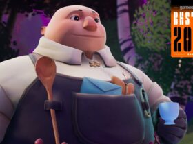 Wanderstop image showing Boro the shopkeeper holding a tea cup. GamesRadar+'s Best of 2025 logo is in the top right-hand corner of the image