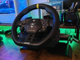 The Turtle Beach Racer Wireless on a gaming desk