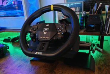 The Turtle Beach Racer Wireless on a gaming desk