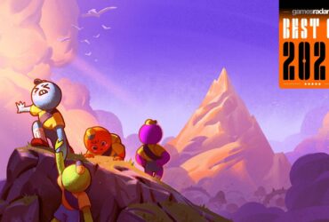 Peak screenshot showing four climbers scaling a mountain. GamesRadar+'s best of 2025 logo can be seen in the top right-hand corner